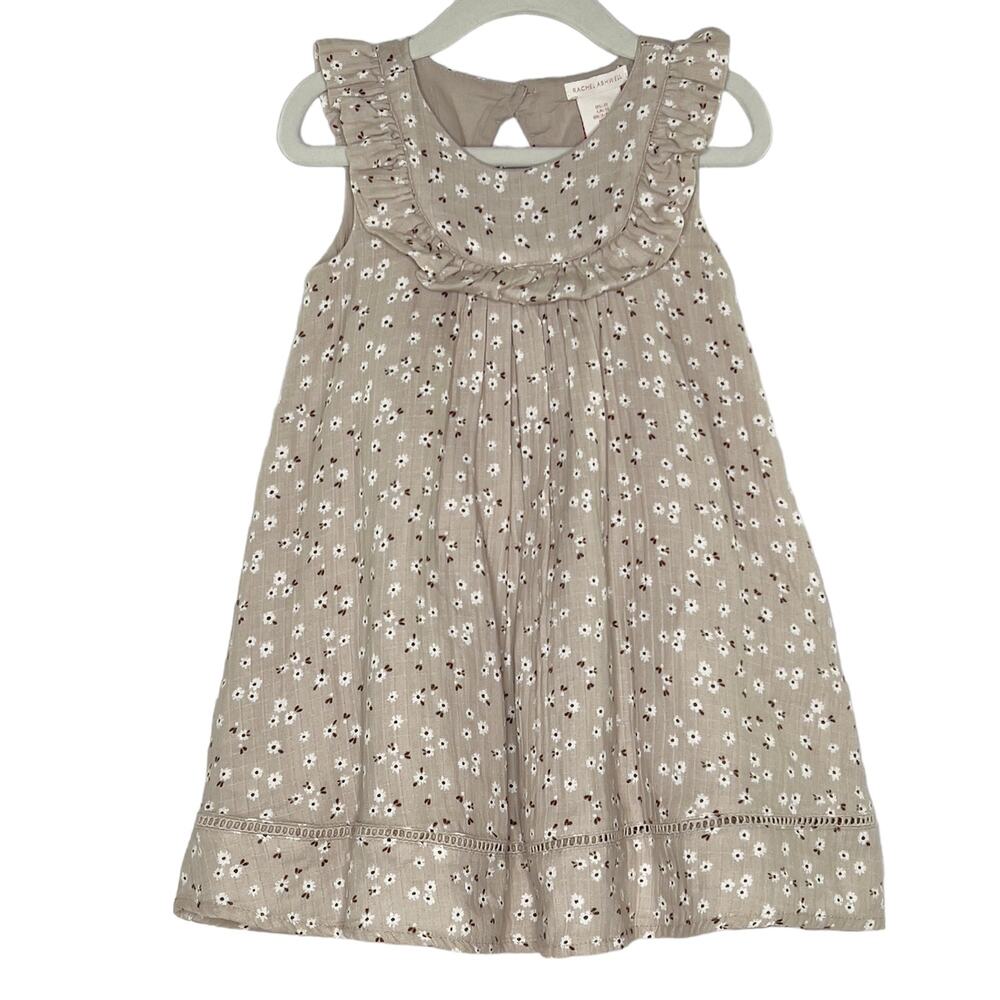Rachel Ashwell 3T NEW Toddler Girls Beige Floral Ruffle Dress